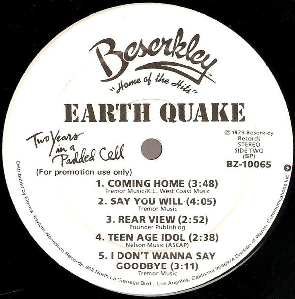 Earth Quake (2) : Two Years In A Padded Cell (LP, Album, Promo, Spe)