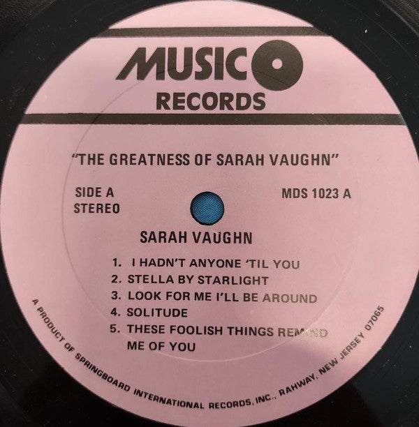 Sarah Vaughan : The Greatness Of (LP, Comp, Pin)