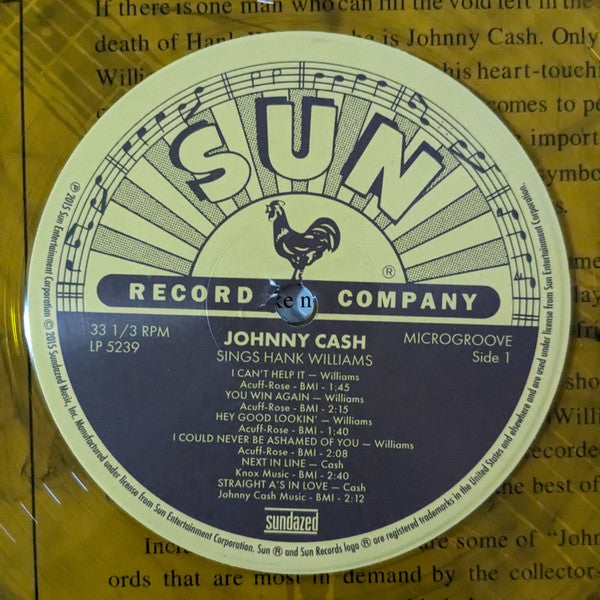 Johnny Cash : Johnny Cash Sings Hank Williams (LP, Album, Club, Ltd, Bla)
