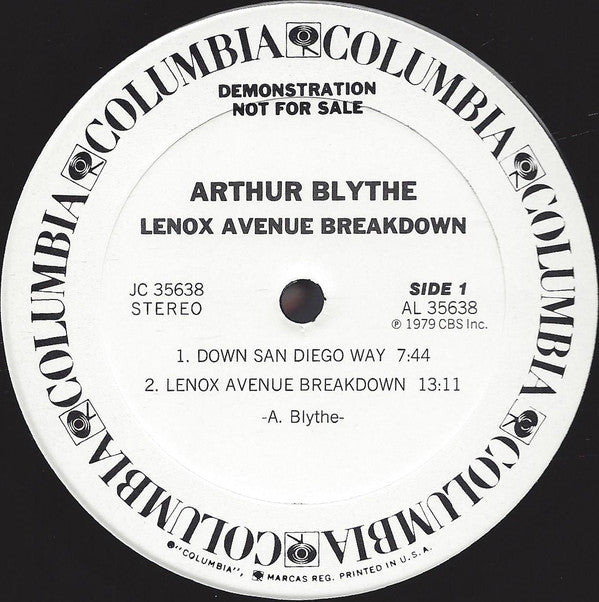 Arthur Blythe : Lenox Avenue Breakdown (LP, Album, Promo)