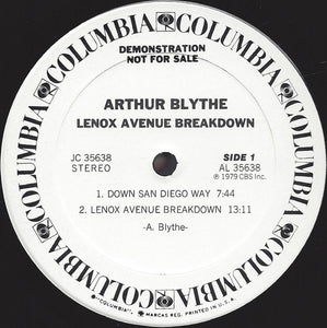 Arthur Blythe : Lenox Avenue Breakdown (LP, Album, Promo)