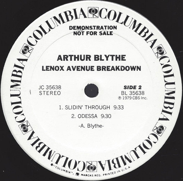 Arthur Blythe : Lenox Avenue Breakdown (LP, Album, Promo)