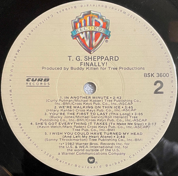 T.G. Sheppard : Finally! (LP, Album, Jac)