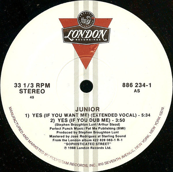 Junior (2) : Yes... (If You Want Me) (12")