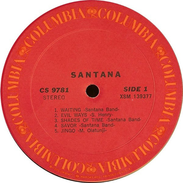 Santana : Santana (LP, Album, RE)