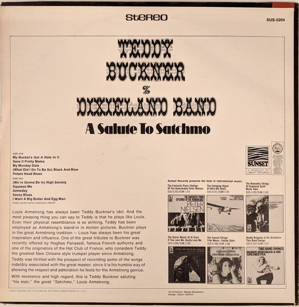 Teddy Buckner, Teddy Buckner And His Dixieland Band : A Salute To Satchmo (LP, Sty)