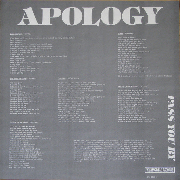 Apology : Pass You By (12", MiniAlbum)