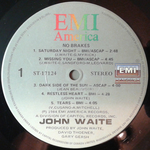 Buy John Waite : No Brakes (LP, Album) Online for a great price