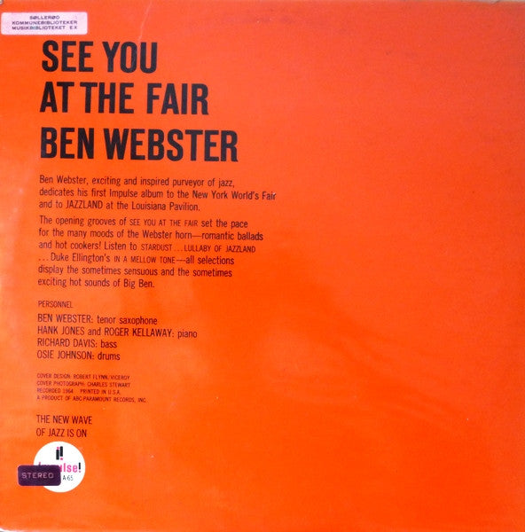 Ben Webster : See You At The Fair (LP, Album, RE, Gat)