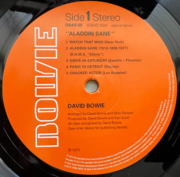 David Bowie : Aladdin Sane (LP, Album, RE, 50t)