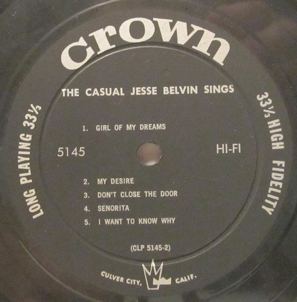 Jesse Belvin : The Casual (LP, Album)