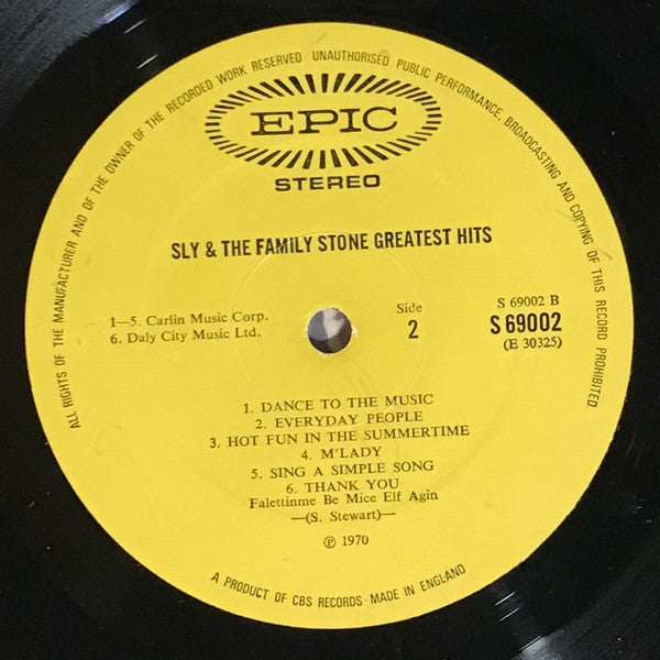 Sly & The Family Stone : Greatest Hits (LP, Comp)
