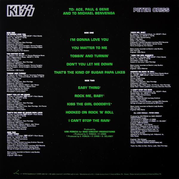 Kiss, Peter Criss : Peter Criss (LP, Album, Pic, RE, 180)