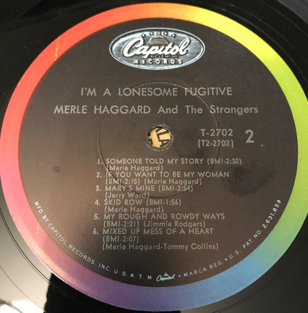 Merle Haggard And The Strangers (5) : I'm A Lonesome Fugitive (LP, Album, Mono)