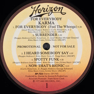 Karma (9) : For Everybody (LP, Album, Promo, Gat)