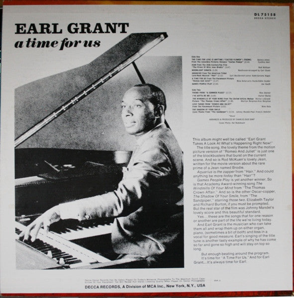 Earl Grant : A Time For Us (LP, Album)