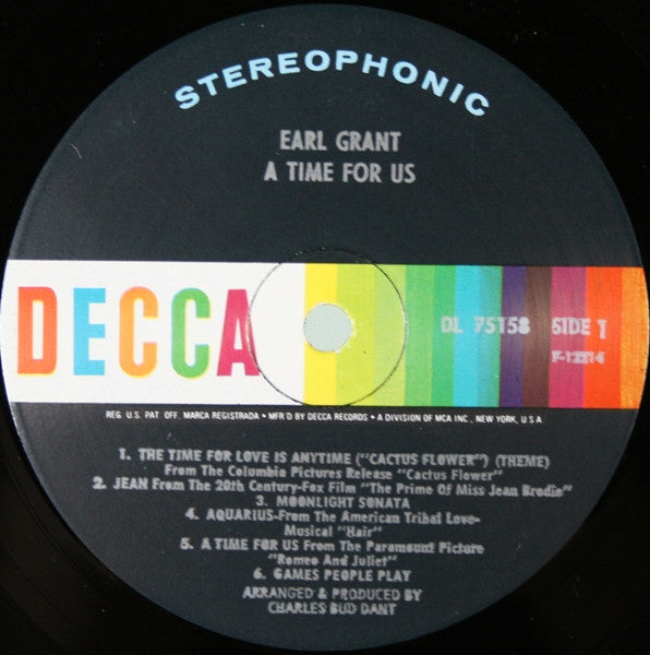 Earl Grant : A Time For Us (LP, Album)