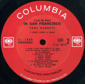 Tony Bennett : I Left My Heart In San Francisco (LP, Album, Mono, 2-E)