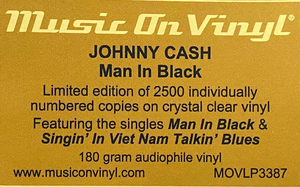 Johnny Cash : Man In Black (LP, Album, Ltd, Num, RE, Cry)