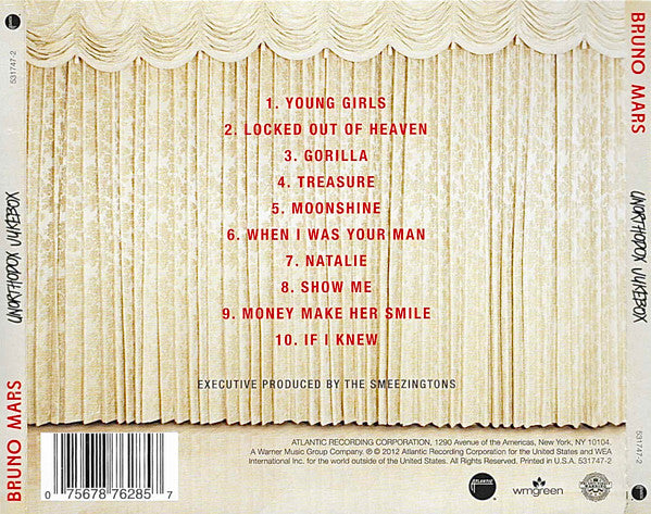 Bruno Mars : Unorthodox Jukebox (CD, Album, RE)