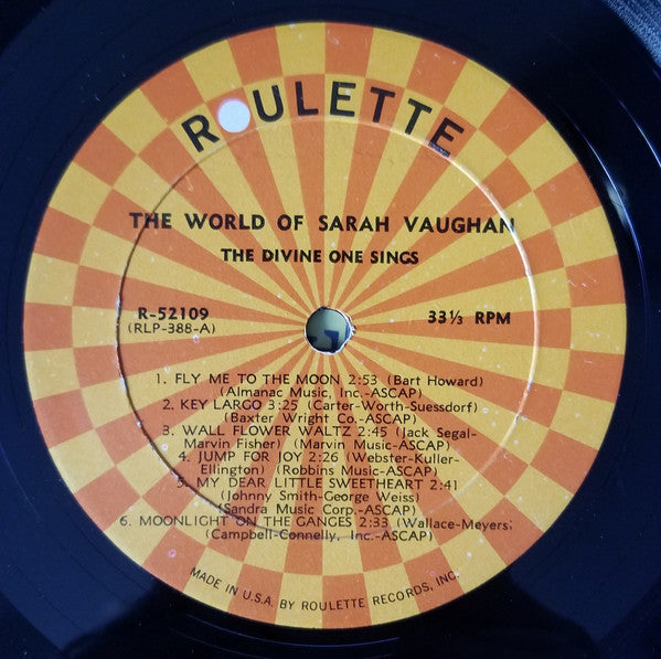 Sarah Vaughan : The World Of Sarah Vaughan - The Divine One Sings (LP, Comp, Mono)