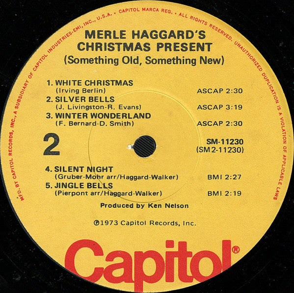 Merle Haggard : Merle Haggard's Christmas Present (LP, Album, RE, Yel)