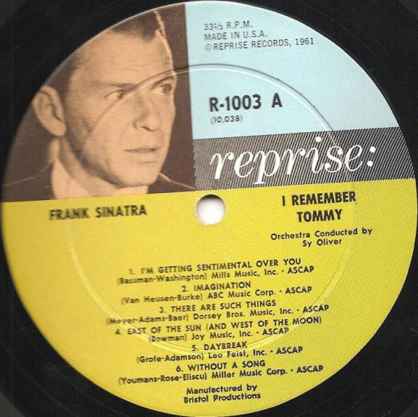 Frank Sinatra : I Remember Tommy... (LP, Album, Mono, Die)