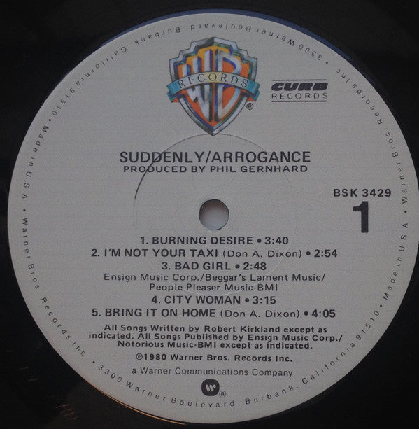 Arrogance (5) : Suddenly (LP, Album, Los)