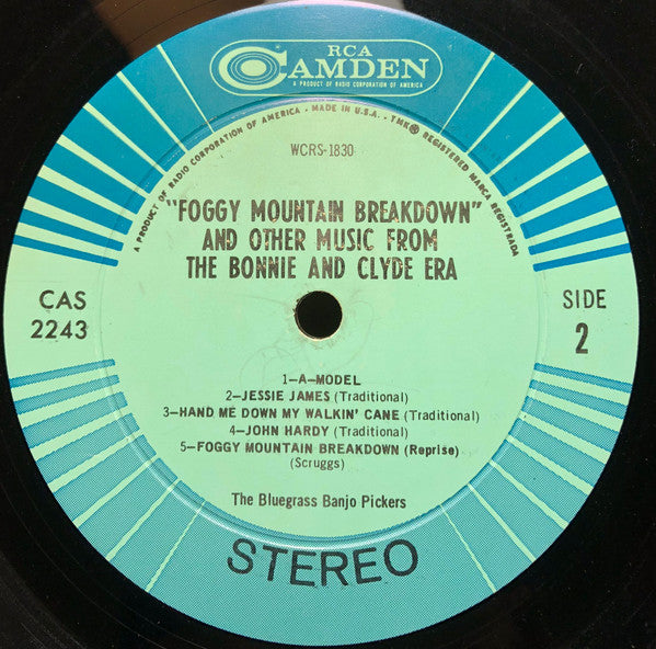 The Bluegrass Banjo Pickers : Foggy Mountain Breakdown And Other Music From The Bonnie And Clyde Era (LP)