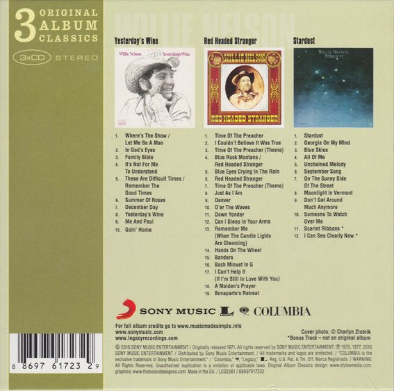 Willie Nelson : 3 Original Album Classics (3xCD, Album, RE + Box, Comp)