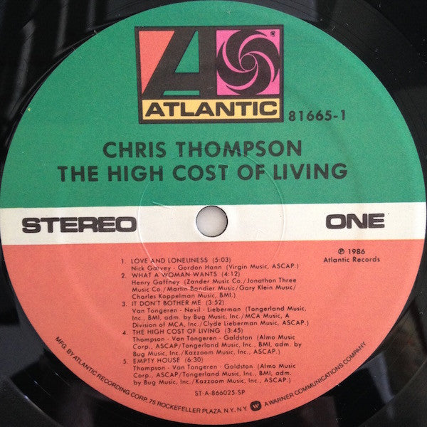 Chris Thompson : High Cost Of Living (LP, Album)