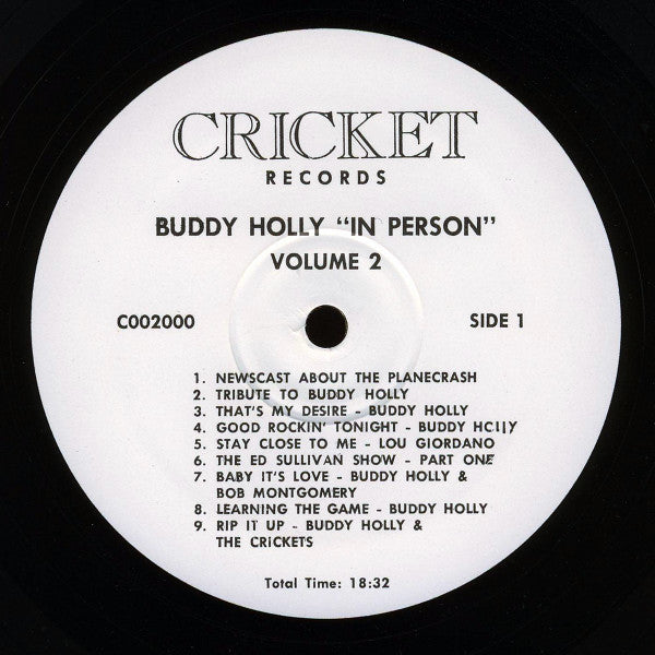 Buddy Holly : In Person: Volume #2 (LP, Comp, Unofficial)