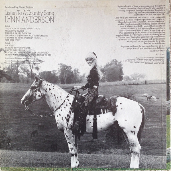 Lynn Anderson : Listen To A Country Song (LP, Album)