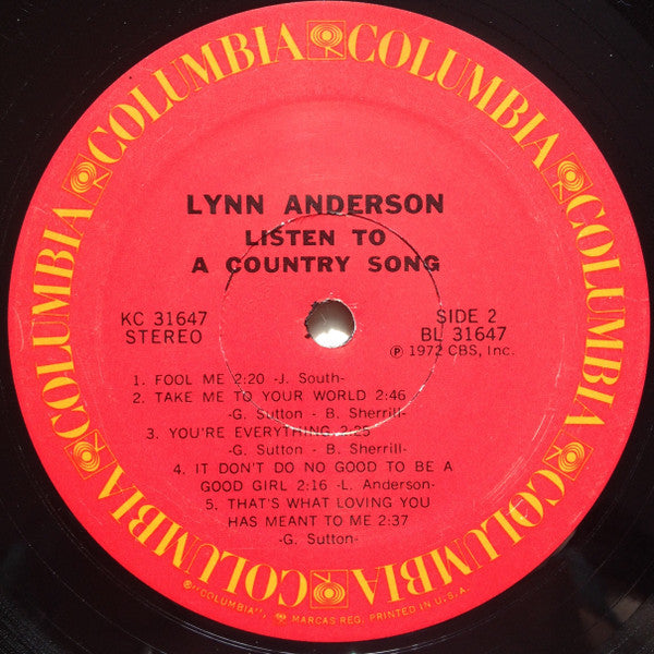 Lynn Anderson : Listen To A Country Song (LP, Album)