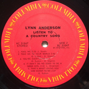 Lynn Anderson : Listen To A Country Song (LP, Album)