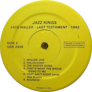 Fats Waller : Last Testament 1943 (LP)