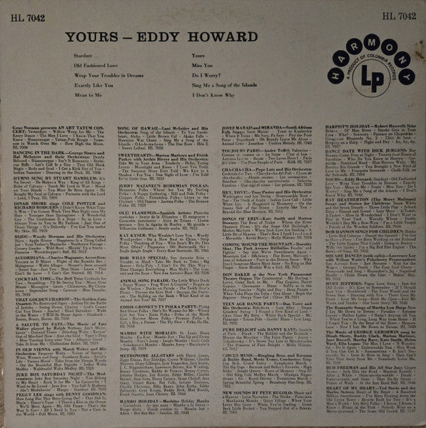 Eddy Howard : Yours (LP, Album, Mono)