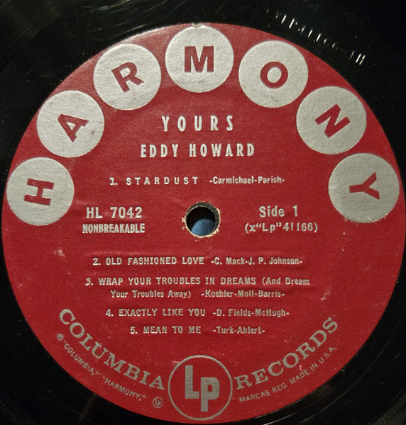 Eddy Howard : Yours (LP, Album, Mono)