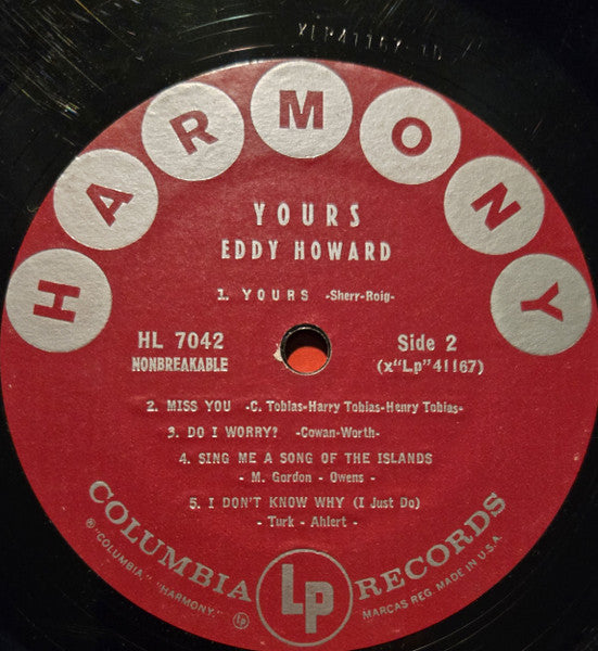 Eddy Howard : Yours (LP, Album, Mono)