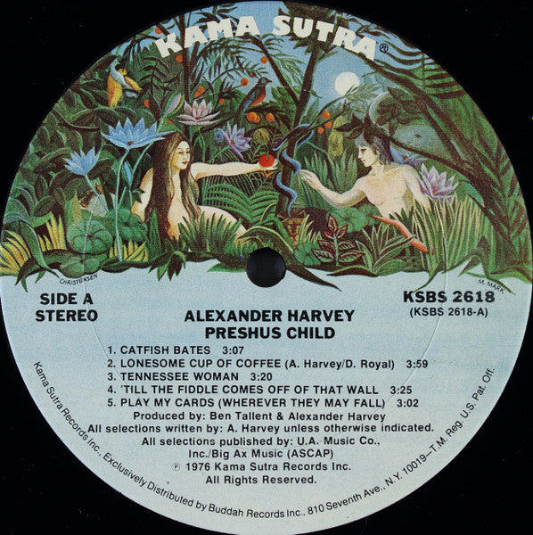 Alexander Harvey* : Preshus Child (LP, Album, Ter)