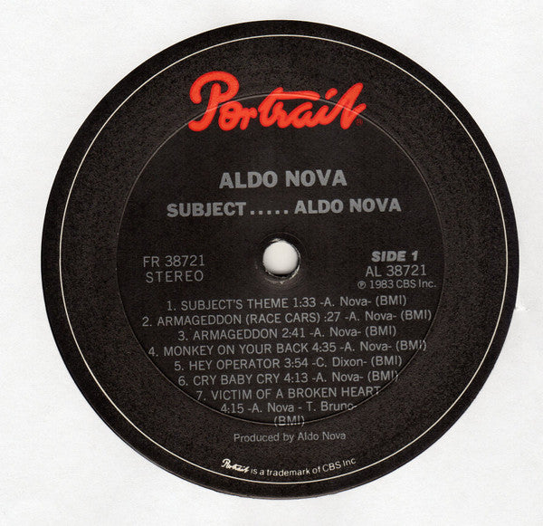 Aldo Nova : Subject.....Aldo Nova (LP, Album)