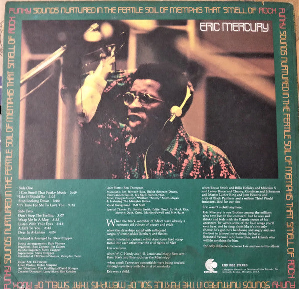 Eric Mercury : Funky Sounds Nurtured In The Fertile Soil Of Memphis That Smell Of Rock (LP, Album, Mon)