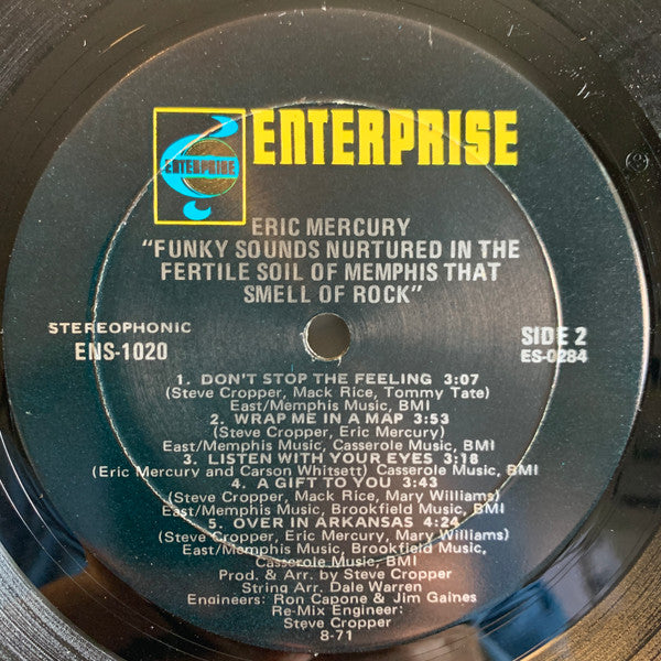 Eric Mercury : Funky Sounds Nurtured In The Fertile Soil Of Memphis That Smell Of Rock (LP, Album, Mon)
