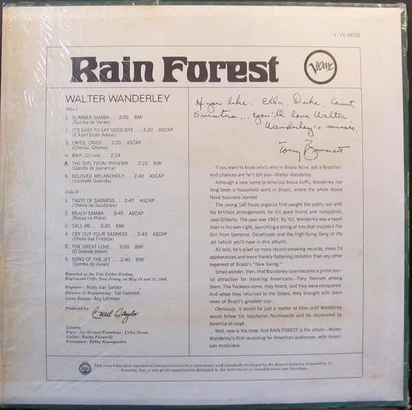 Walter Wanderley : Rain Forest (LP, Album)