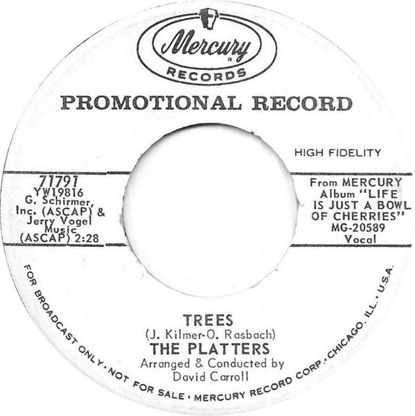 The Platters : Trees / Immortal Love (7", Single, Promo)