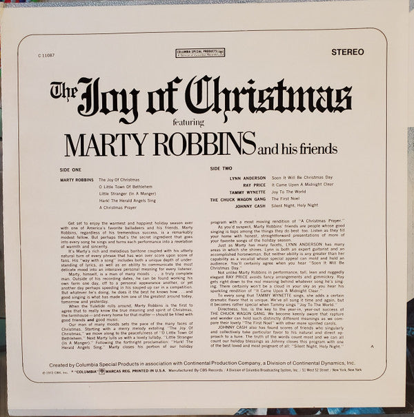 Marty Robbins And His Friends* : The Joy Of Christmas (LP, Comp)