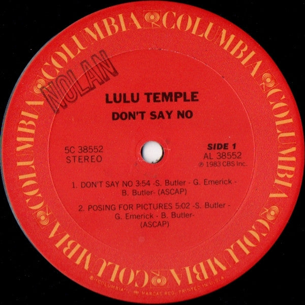 Lulu Temple : Don't Say No (12", EP)