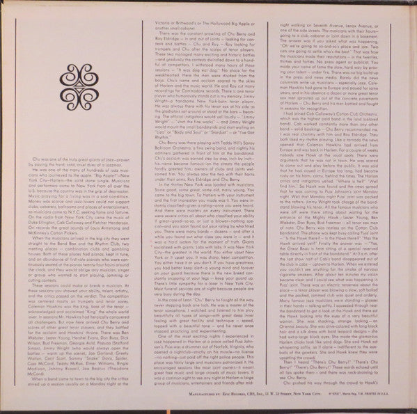 Chu Berry And His Stompy Stevedores, Teddy Wilson And His Orchestra, Cab Calloway And His Orchestra : "Chu" (LP, Comp, Rec)