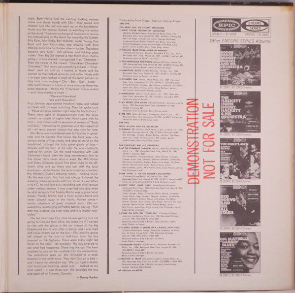 Chu Berry And His Stompy Stevedores, Teddy Wilson And His Orchestra, Cab Calloway And His Orchestra : "Chu" (LP, Comp, Rec)