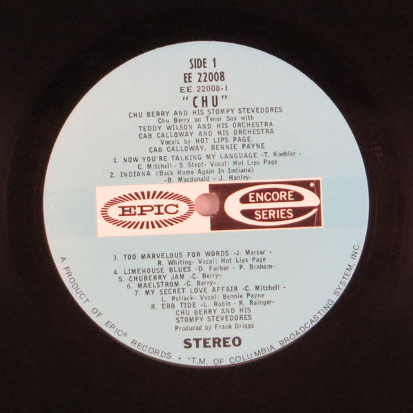 Chu Berry And His Stompy Stevedores, Teddy Wilson And His Orchestra, Cab Calloway And His Orchestra : "Chu" (LP, Comp, Rec)